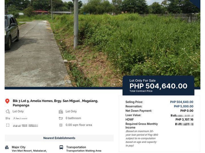 64 sqm Residential Lot For Sale in Magalang Pampanga