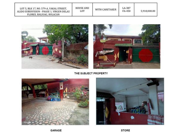 387 sqm Foreclosed Property in ALIDO SUBDIVISION BALIUAG, BULACAN