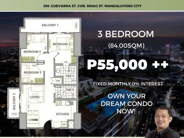 84.00sqm Residences condo for sale in Mandaluyong Sage Residences by DMCI Homes