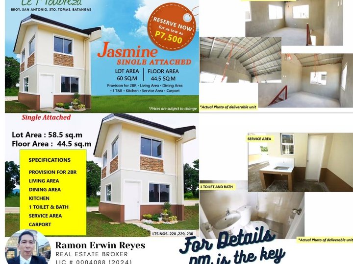 Affordable Single Attached House & Lot in Sto Tomas Batangas - PagIBIG