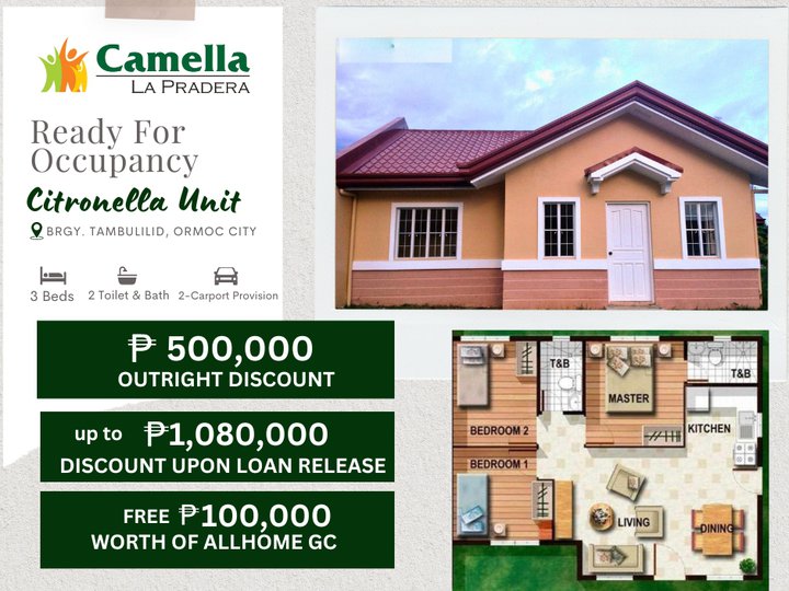 3-bedroom Single Attached House For Sale near Ormoc City Proper