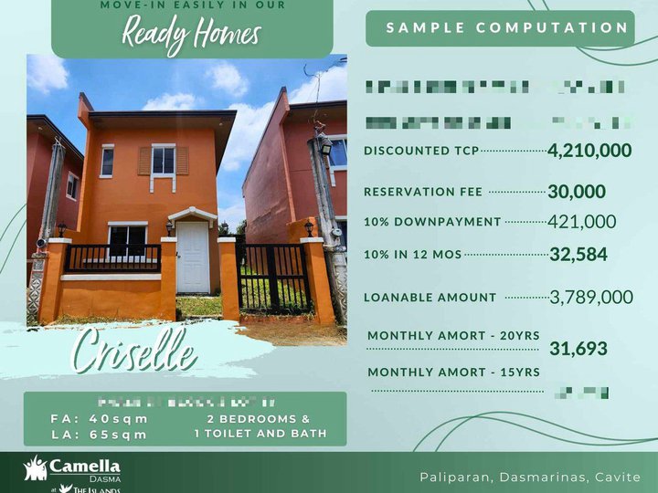 Ready For Occupancy 2-bedroom Single Detached House For Sale in Dasmarinas Cavite