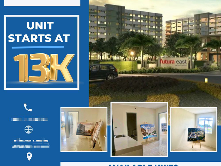 Unit Starts 13K,  Few Steps to LRT 2 Markina Stations and Upcoming LRT 4, 2 BEDROOM (33SQM)