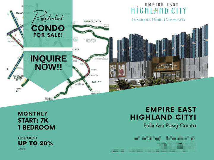 1 bedroom Condo in Pasig Near Sta Lucia Mall and Ortigas Extension Rent To Own