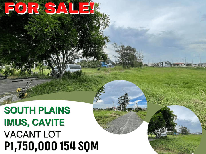 FOR SALE RESIDENTIAL VACANT LOT IN SOUTH PLAINS IMUS, CAVITE