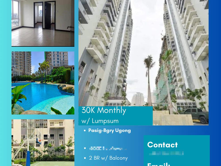 57.60 sqm 2- BR w/ Balcony Condo For Sale in Ortigas Pasig Resort Tyoe Condo good for Airbnb