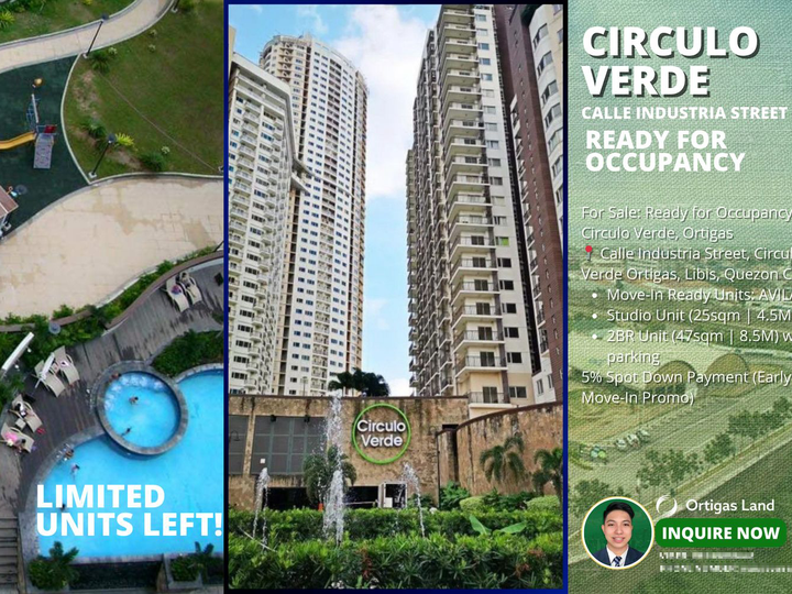 Discounted Studio Unit Condo RFO| Circulo Verde Ortigas, Quezon City