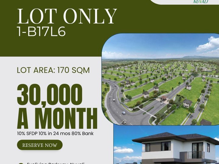 Re-open 170 sqm Residential Lot For Sale in Nuvali Calamba Laguna