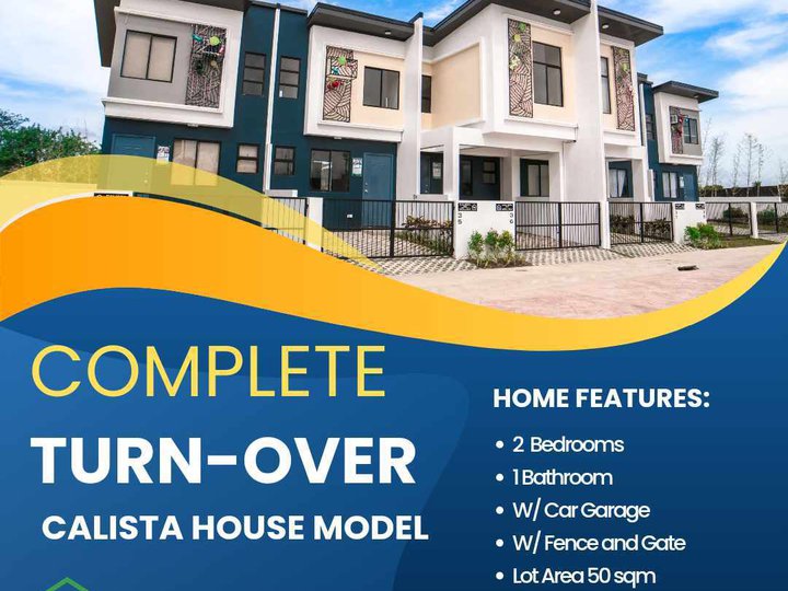 2 Bedroom Townhouse  1 toilet and bath with car garage and fence in Sto. Tomas Batangas