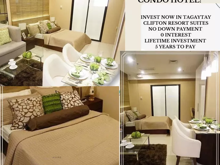 Pre Selling condotel at Tagaytay with 22 sqm 1 bedroom