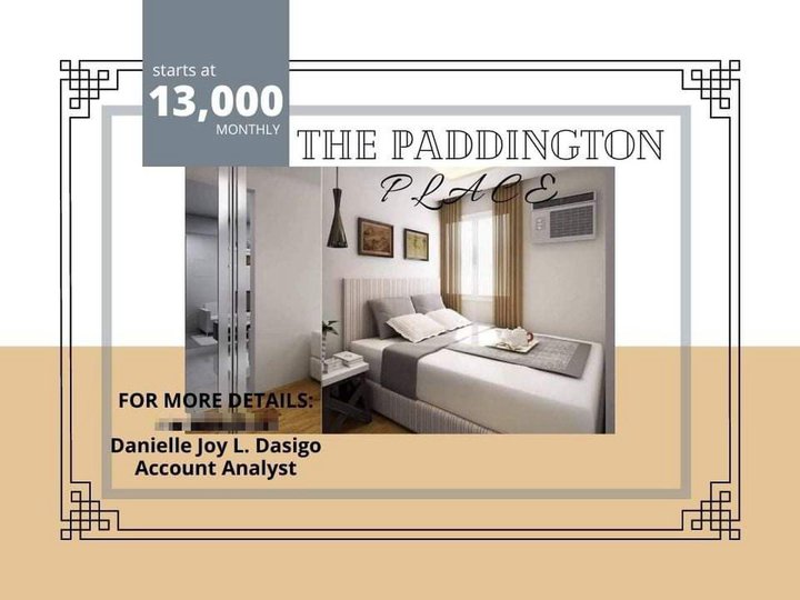 13K MONTHLY PRESELLING CONDO IN MANDALUYONG THE PADDINGTON PLACE