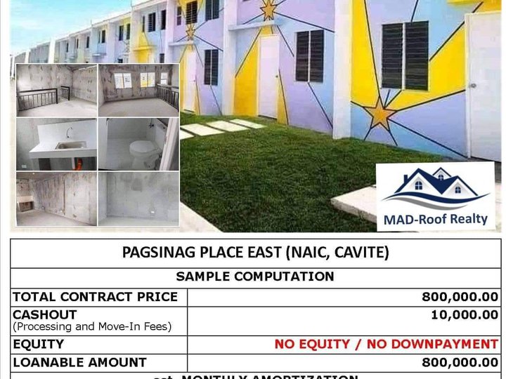A Townhouse unit with no downpayment. Just pay 10k processing fee.