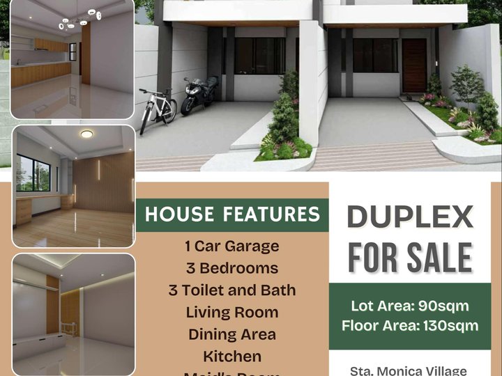 3 bedroom with 1 maids room Duplex for Sale in Quezon City