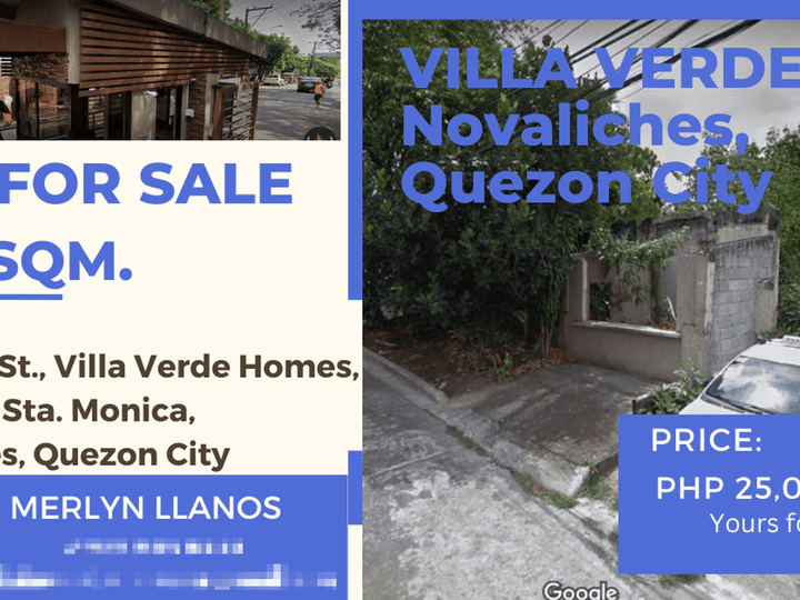 240 sqm. Lot for Sale at Villa Verde Nova QC