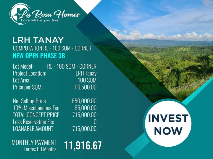 Residential farm lot for sale in Tanay Rizal