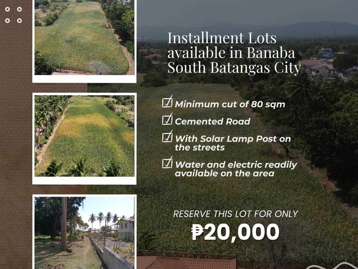 80 sqm Residential Lot For Sale in Banaba Batangas City