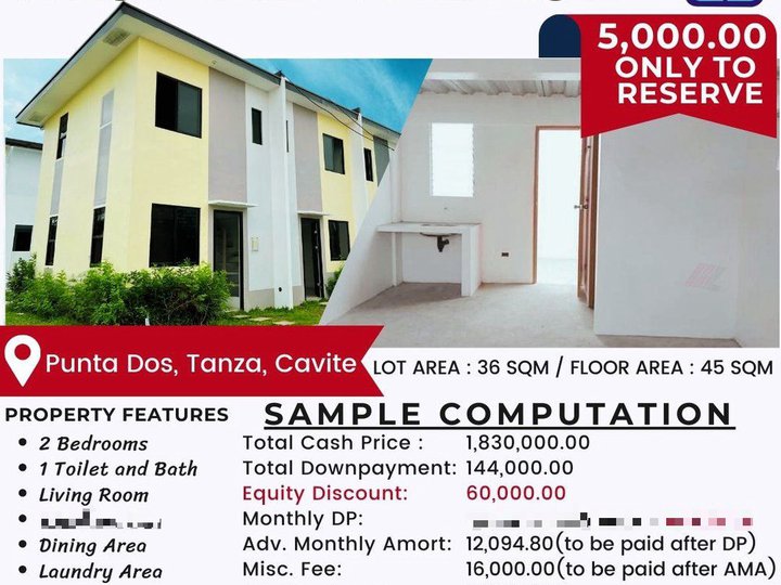 2 Bedroom Townhouse For Sale in Tanza Cavite