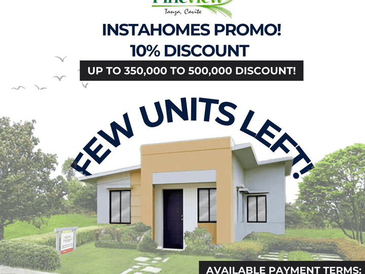 AFFORDABLE HOME- UP TO 500K CASH DISCOUNT- House & Lot Single Detached 1-storey in Pineview Tanza