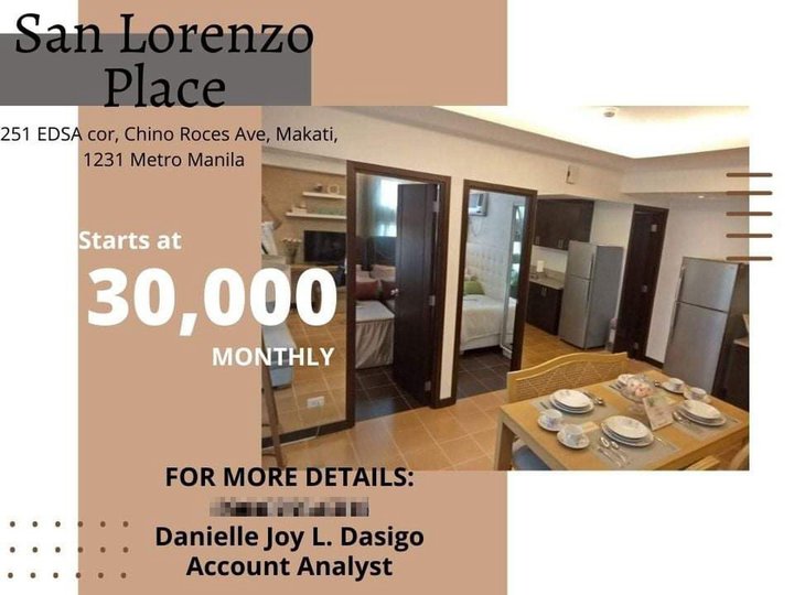 2BR 38SQM 30K MONTHLY RENT TO OWN CONDO IN MAKATI SAN LORENZO PLACE