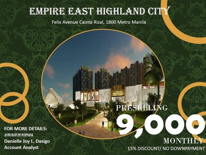 9K MONTHLY 1BR PRESELLING CONDO NEAR EASTWOOD