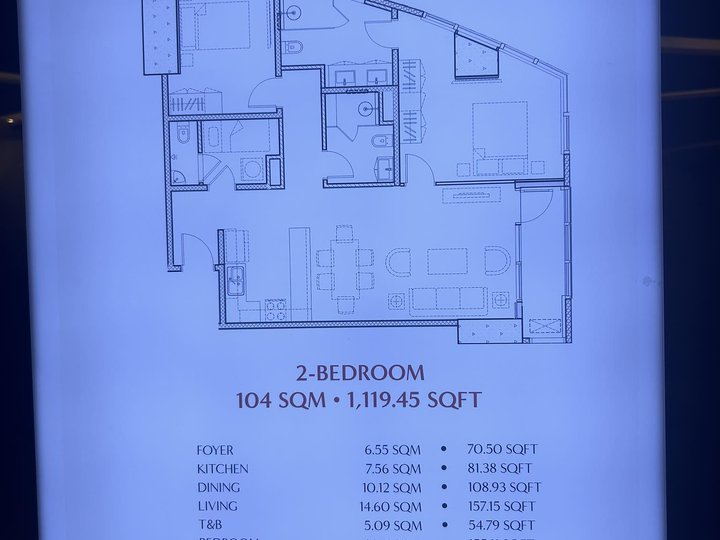 104 sqm 2-bedroom Condo  for  Sale in Capitol Commons