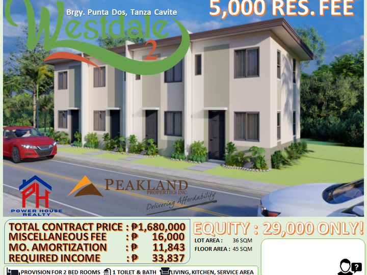 Townhouse 2 bedroom in Punta 2 Tanza cavite