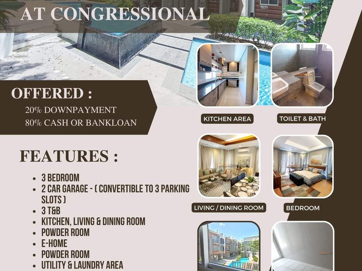 High End 3-bedroom Townhouse For Sale in Quezon City
