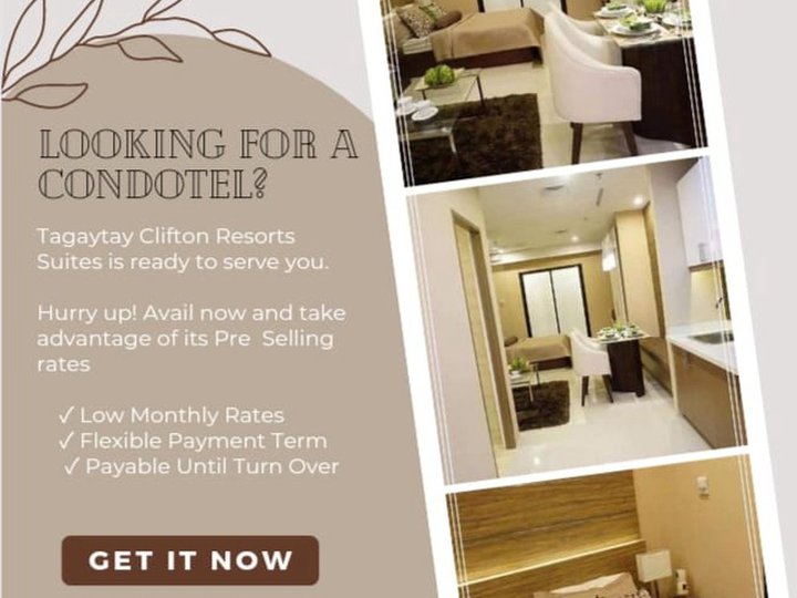 Pre-selling 22.00 sqm 1-bedroom Condo For Sale in Tagaytay Cavite