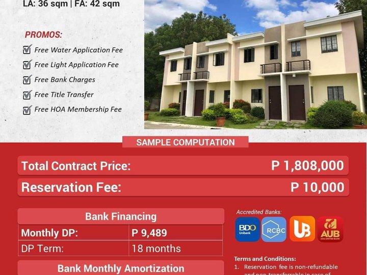 Provetion 2-3 bedroom Townhouse For Sale in Panabo Davao del Norte