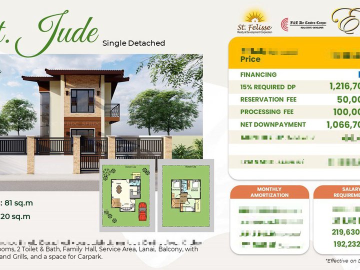 3-bedroom Single Detached House and Lot For Sale in St. Jude st. felisse Bacoor Cavite near Somo