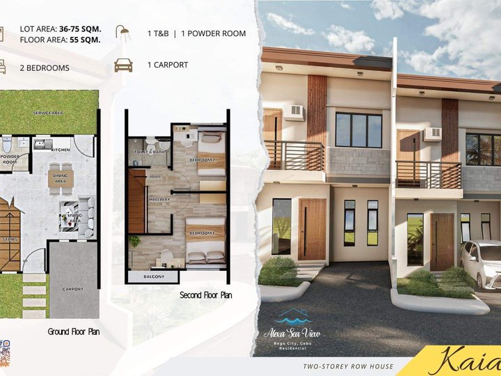 Fully Finished 2-bedroom Townhouse Seaview 4,336/month in Bogo Cebu