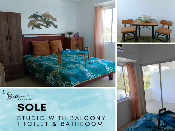 Fully furnished Studio Condo with balcony For Sale in Tagaytay City