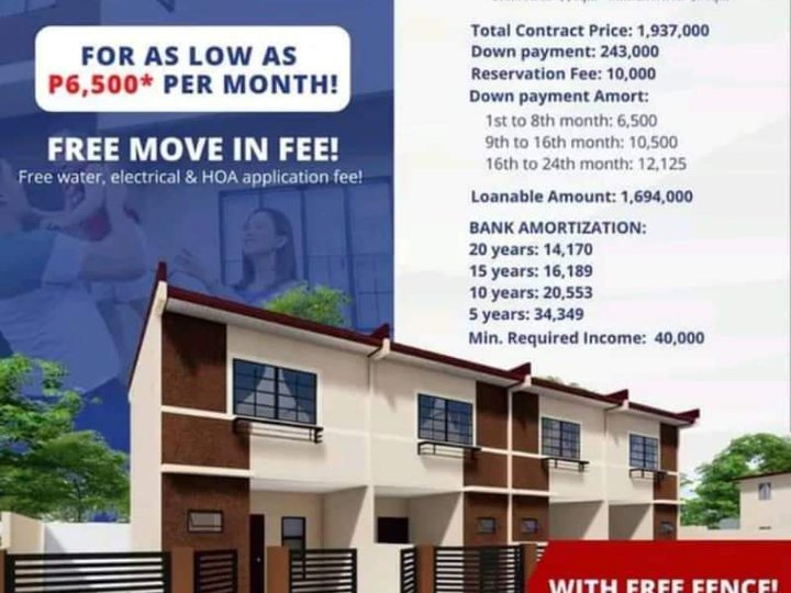 Very Affordable Townhouse with Free Fence in Tanza Cavite