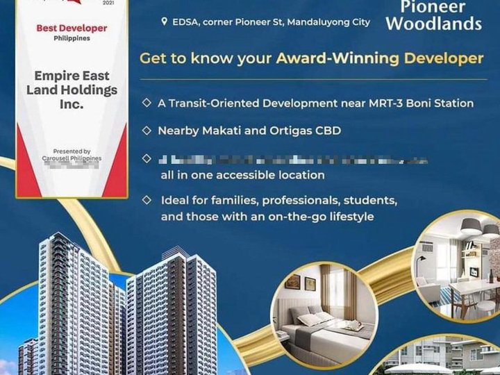 Ready For Occupancy Rent-To-Own 1-bedroom Condominium Sale in Mandaluyong