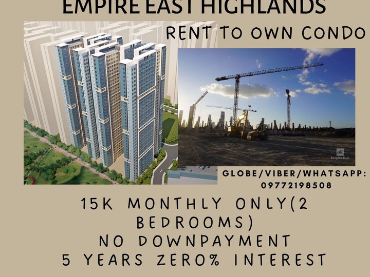 2BR for Sale Condo 15k Monthly NO DP RENT TO OWN EMPIRE EAST PASIG BGC