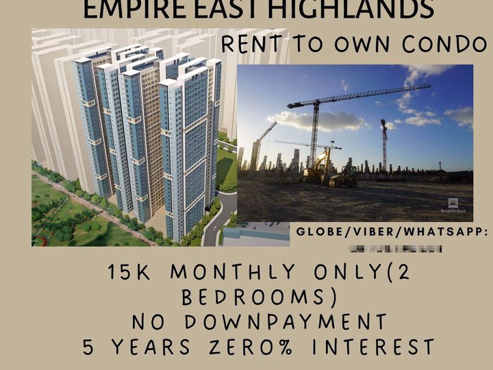 2BR NO Downpayment 15K Monthly PASIG RENT TO OWN EMPIRE EAST CAINTA