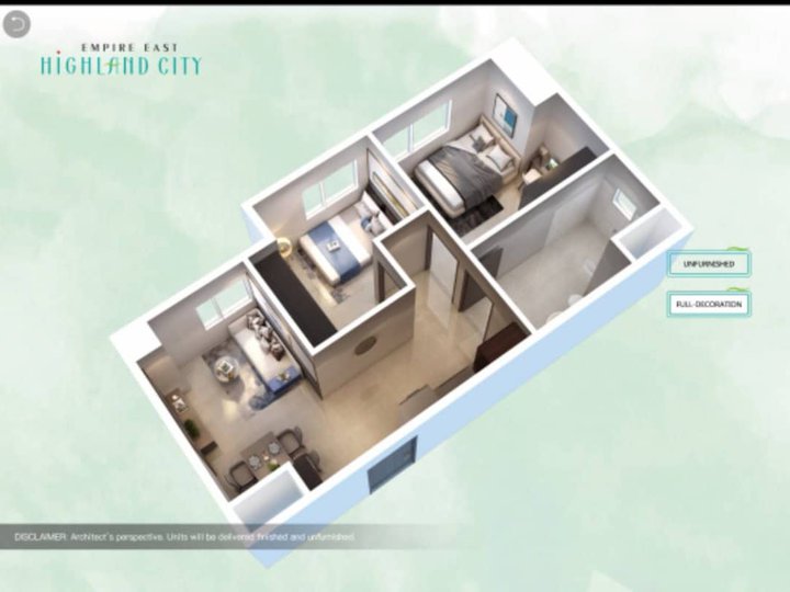 Discounted 42.06 sqm 2-bedroom Residential Condo Rent-to-own in Ortigas Pasig