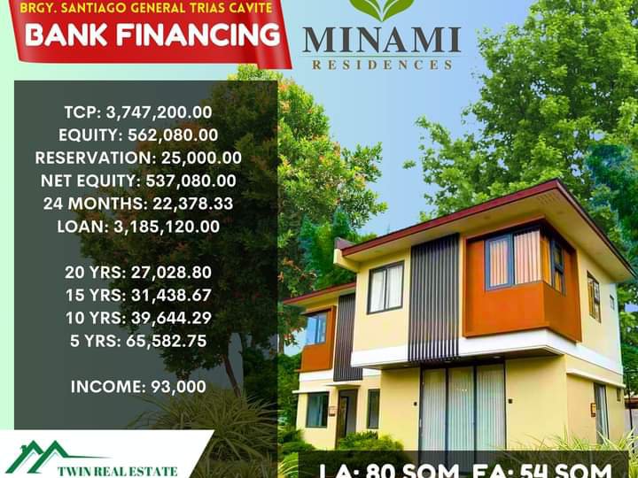 House and Lot For Sale in Minami Residences General Trias Cavite