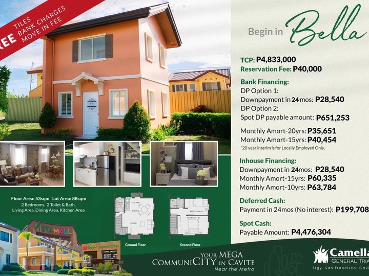 House & Lot for Sale in Camella General Trias Cavite