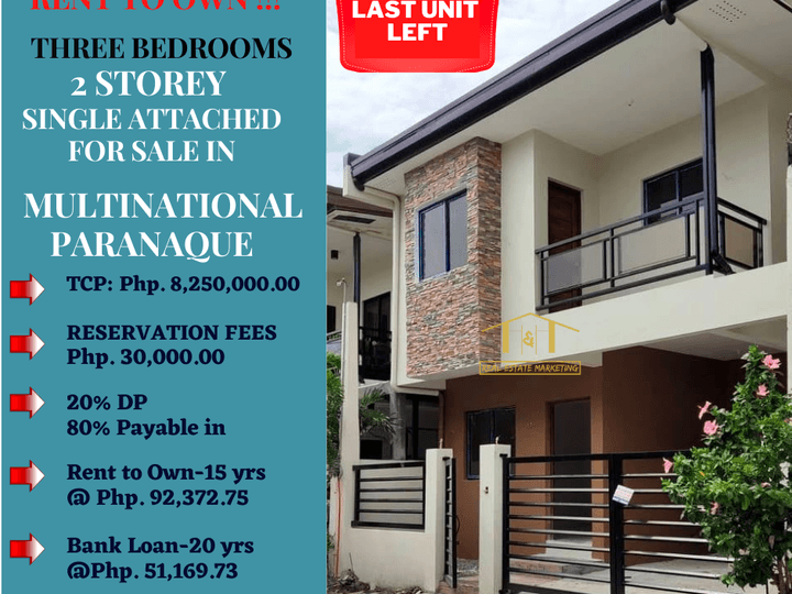 SINGLE ATTACHED HOUSE  FOR SALE IN MULTINATIONAL VILL PARANAQUE CITY