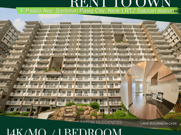 Rent to Own Condo in Satori Residences  Affordable DMCI Homes Near LRT2 Satolan 1BR unit