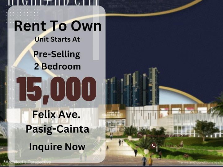 Rent to Own Condo in Pasig Cainta 15k Monthly 2 Bedroom No Downpayment