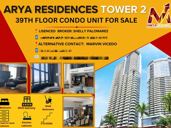 Fully Furnished 3-bedroom Bi-level Penthouse Villa for Sale in Taguig