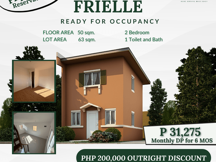 Ready for Occupancy House and Lot for Sale in Camella Bicol