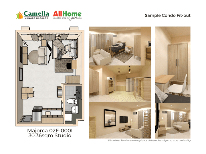 RFO FULLY FURNISHED STUDIO UNIT 30.36 SQM CAMELLA MANORS BACOLOD