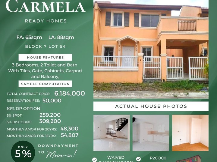 3 Bedroom Ready For Occupancy Unit in Camella Tanza