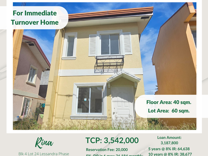 2-bedroom House For Sale in Santo Tomas Batangas (Rina)