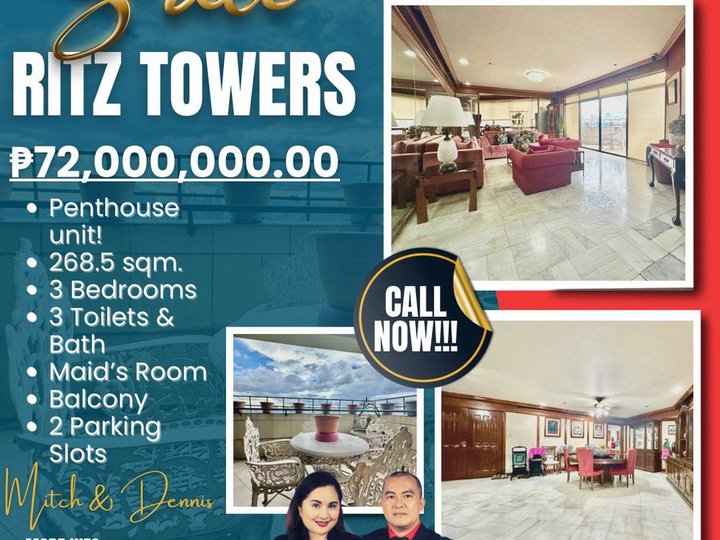 268.00 sqm 3-bedroom Condo For Sale at Ritz Towers Ayala Avenue Makati