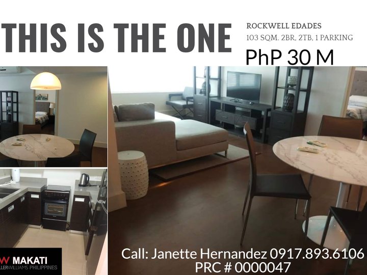 103 sqm. 2-Bedroom Condo For Sale in Rockwell Makati Metro Manila