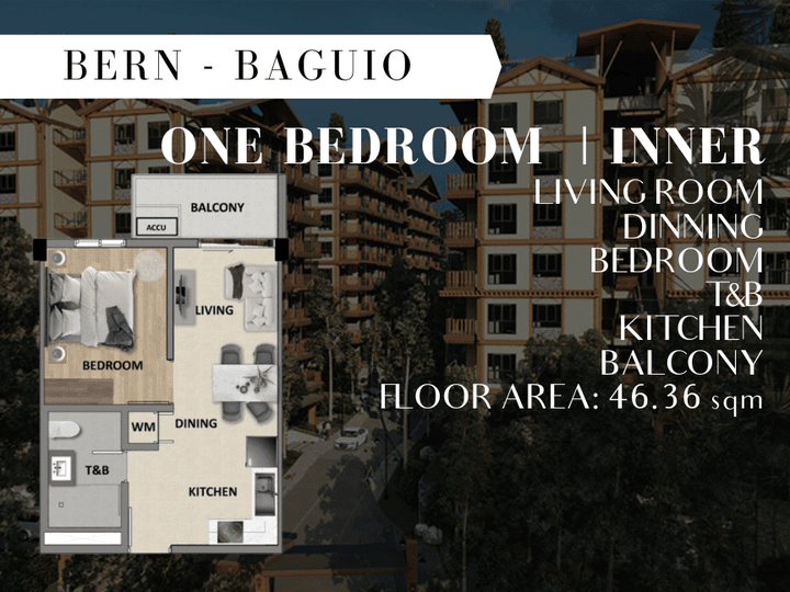 Pre-Selling Condominium - 46.36 sq.m 1- Bedroom in Bern Baguio